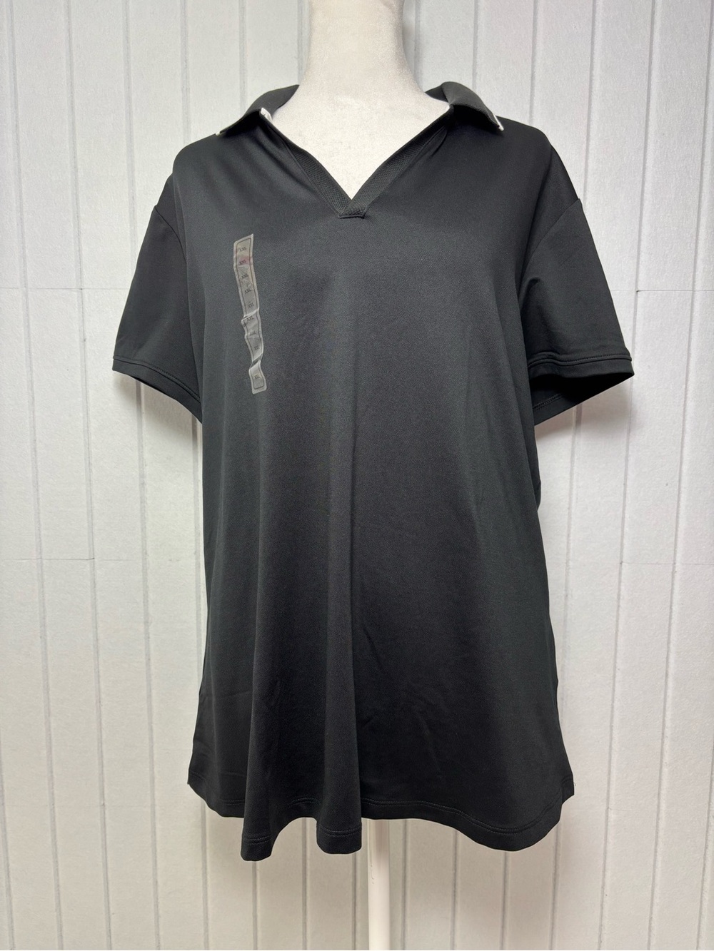 Walter Hagen P11 Short Sleeve Johnny Black Polo White Collar Piping Size XXL NEW
